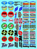 White Vinyl Gloss Sheet 25 Stockcar Vinyl R/C Racing Sponsor Sticker Small-1/24-1/16th Scale Model Decal Sticker Radio Control Lexan Body-Graphics for R/c Cars, Boats, Trucks Scale Model–Die-Cut