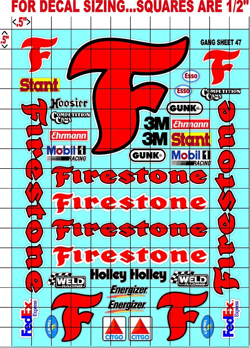 Racing Sponsor Sticker Gang Sheet 47-1/16-1/12-1/10th Scale White Vinyl R/C Model Decal Sticker Sheet Radio Control Lexan Body - Decorate Your R/c Cars, Boats, Trucks Other Scale Model Kit