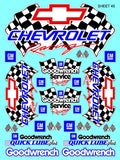 Clear Matte Finish Vinyl Chevy Sheet 45 R/C Stockcar Vinyl R/C Racing Sponsor Sticker Small-1/24-1/16th Scale Model Decal Sticker Radio Control Lexan Body-Graphics for R/c Cars, Boats, Trucks Scale Model–Die-Cut