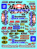 White Vinyl Gloss Chevy Sheet 19 Stockcar Vinyl R/C Racing Sponsor Sticker Small-1/24-1/16th Scale Model Decal Sticker Radio Control Lexan Body-Graphics for R/c Cars, Boats, Trucks Scale Model–Die-Cut