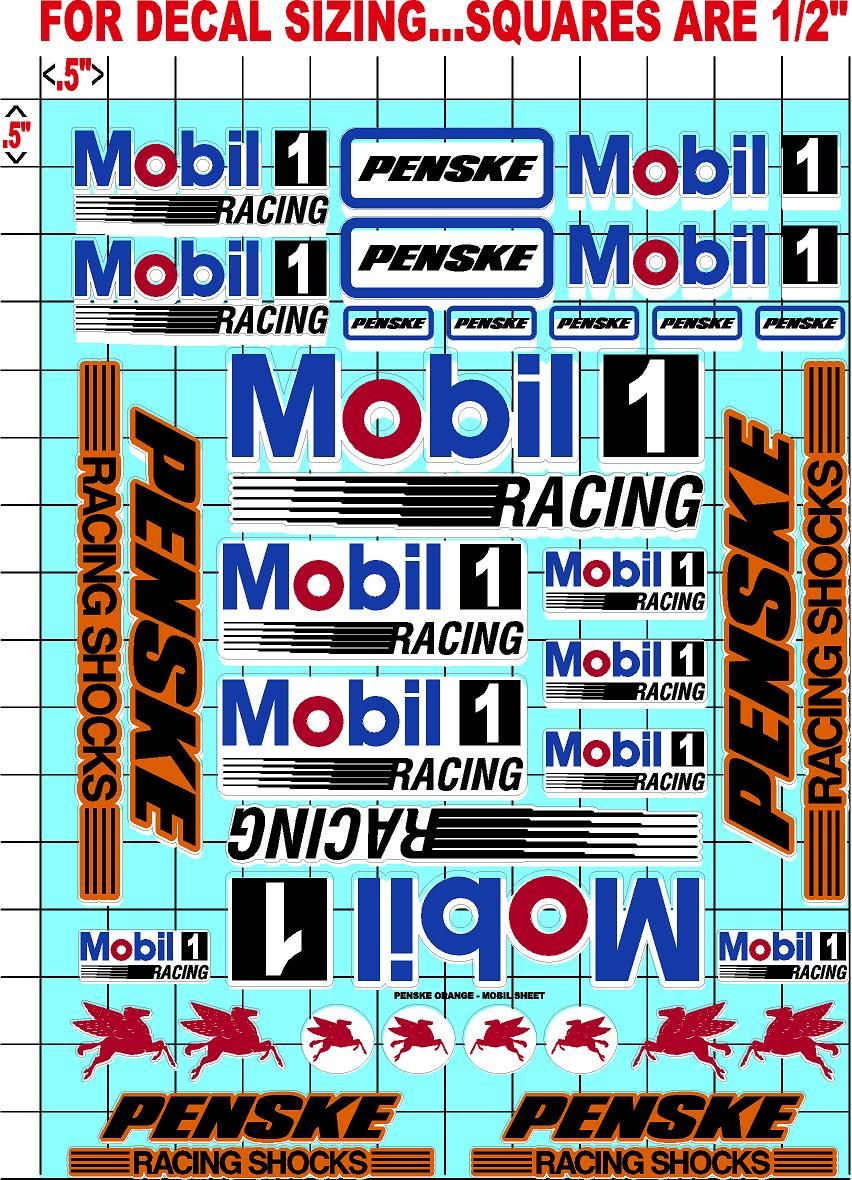 Clear Matte Vinyl Mobil Orange- 1/16-1/12-1/10th Scale R/C Model Decal Sticker Sheet Radio Control Lexan Body