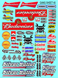 Clear Matte Finish Vinyl Sheet 40 R/C Stockcar Vinyl R/C Racing Sponsor Sticker Small-1/24-1/16th Scale Model Decal Sticker Radio Control Lexan Body-Graphics for R/c Cars, Boats, Trucks Scale Model–Die-Cut