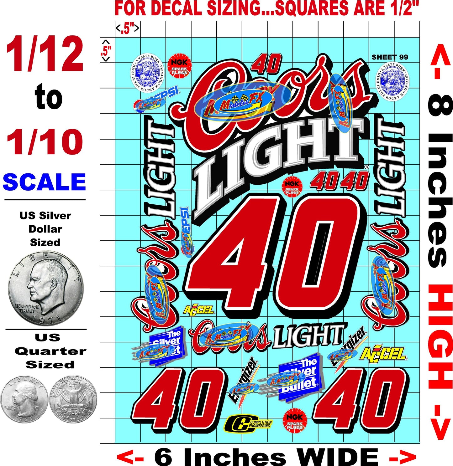 Clear Matte Vinyl Sheet 99 - 1/16-1/12-1/10th Scale R/C Model Decal Sticker Sheet Radio Control Lexan Body
