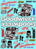 Racing Sponsor Sticker Gang Sheet 69-1/16-1/12-1/10th Scale White Vinyl R/C Model Decal Sticker Sheet Radio Control Lexan Body - Decorate Your R/c Cars, Boats, Trucks Other Scale Model Kit