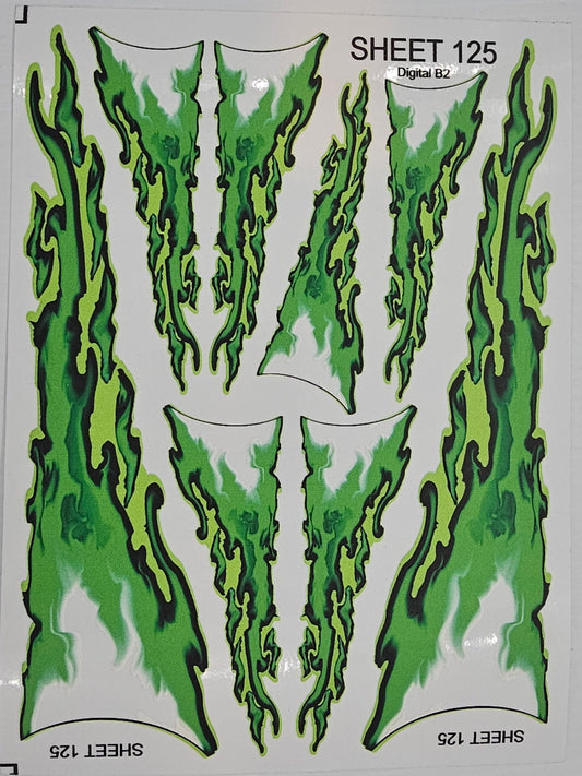 White Vinyl Gloss Green Sheet 125 Stockcar Vinyl R/C Racing Sponsor Sticker Small-1/24-1/16th Scale Model Decal Sticker Radio Control Lexan Body-Graphics for R/c Cars, Boats, Trucks Scale Model–Die-Cut
