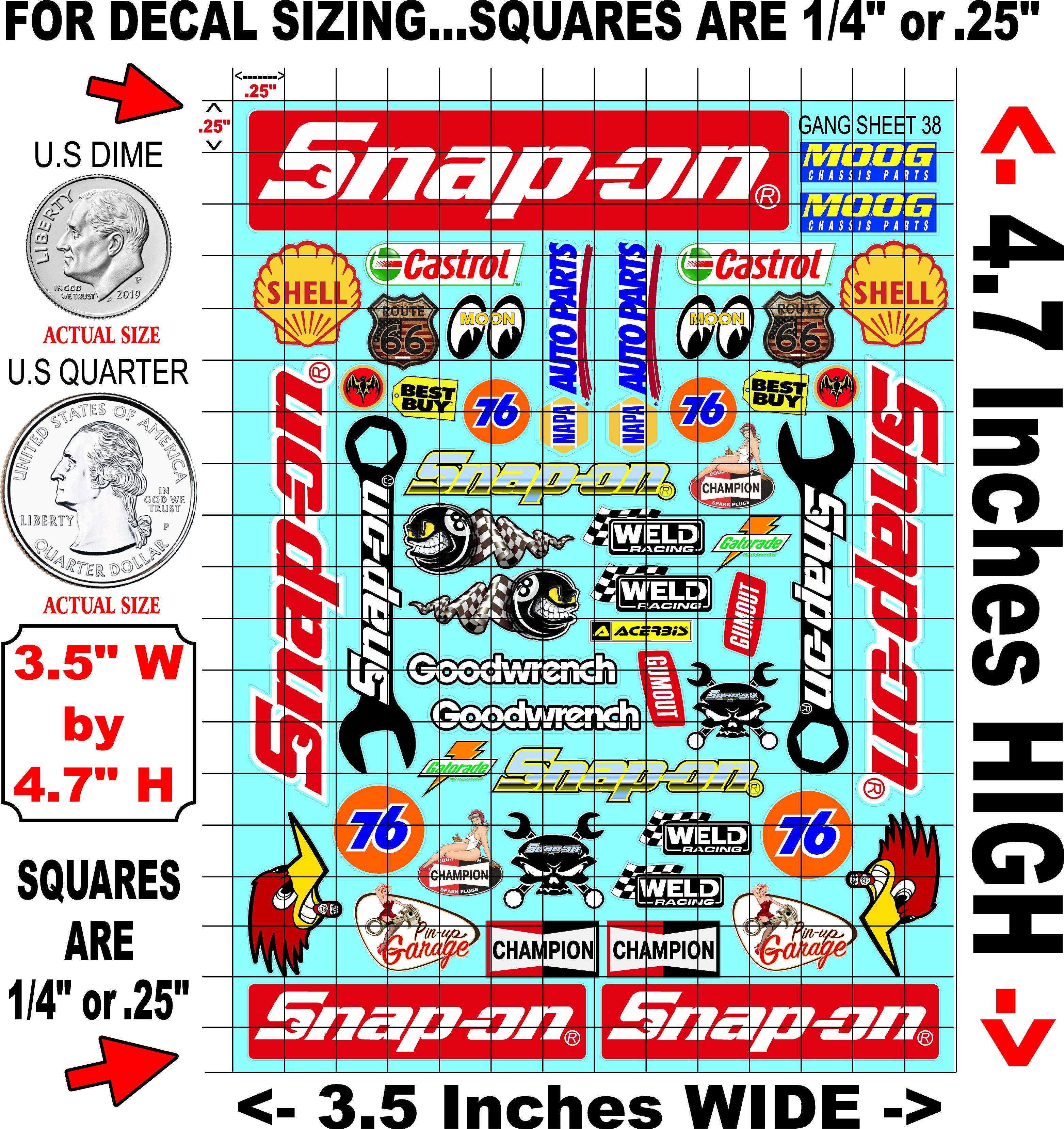 Clear Matte Finish Vinyl Snap On Sheet 38 R/C Stockcar Vinyl R/C Racing Sponsor Sticker Small-1/24-1/16th Scale Model Decal Sticker Radio Control Lexan Body-Graphics for R/c Cars, Boats, Trucks Scale Model–Die-Cut