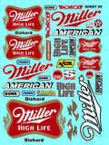 Racing Sponsor Sticker Gang Sheet 95-1/16-1/12-1/10th Scale White Vinyl R/C Model Decal Sticker Sheet Radio Control Lexan Body - Decorate Your R/c Cars, Boats, Trucks Other Scale Model Kit