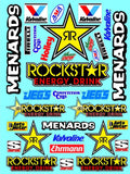 Racing Sponsor Sticker Gang Sheet 52-1/16-1/12-1/10th Scale White Vinyl R/C Model Decal Sticker Sheet Radio Control Lexan Body - Decorate Your R/c Cars, Boats, Trucks Other Scale Model Kit