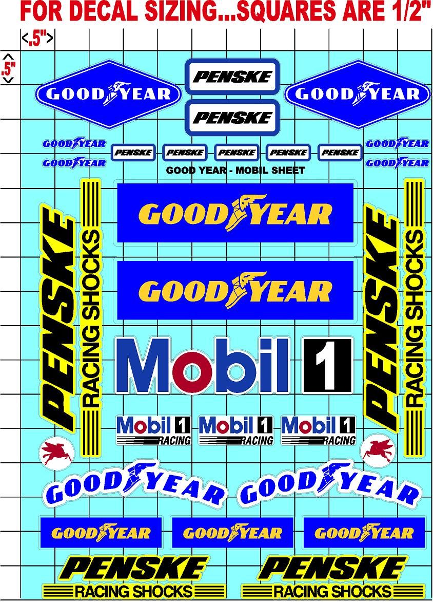 Clear Matte Vinyl Mobil Yellow- 1/16-1/12-1/10th Scale R/C Model Decal Sticker Sheet Radio Control Lexan Body