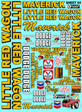 Clear Matte Finish Vinyl Red Wagon Sheet 94 R/C Stockcar Vinyl R/C Racing Sponsor Sticker Small-1/24-1/16th Scale Model Decal Sticker Radio Control Lexan Body-Graphics for R/c Cars, Boats, Trucks Scale Model–Die-Cut