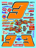 Racing Sponsor Sticker Gang Sheet 78-1/16-1/12-1/10th Scale White Vinyl R/C Model Decal Sticker Sheet Radio Control Lexan Body - Decorate Your R/c Cars, Boats, Trucks Other Scale Model Kit