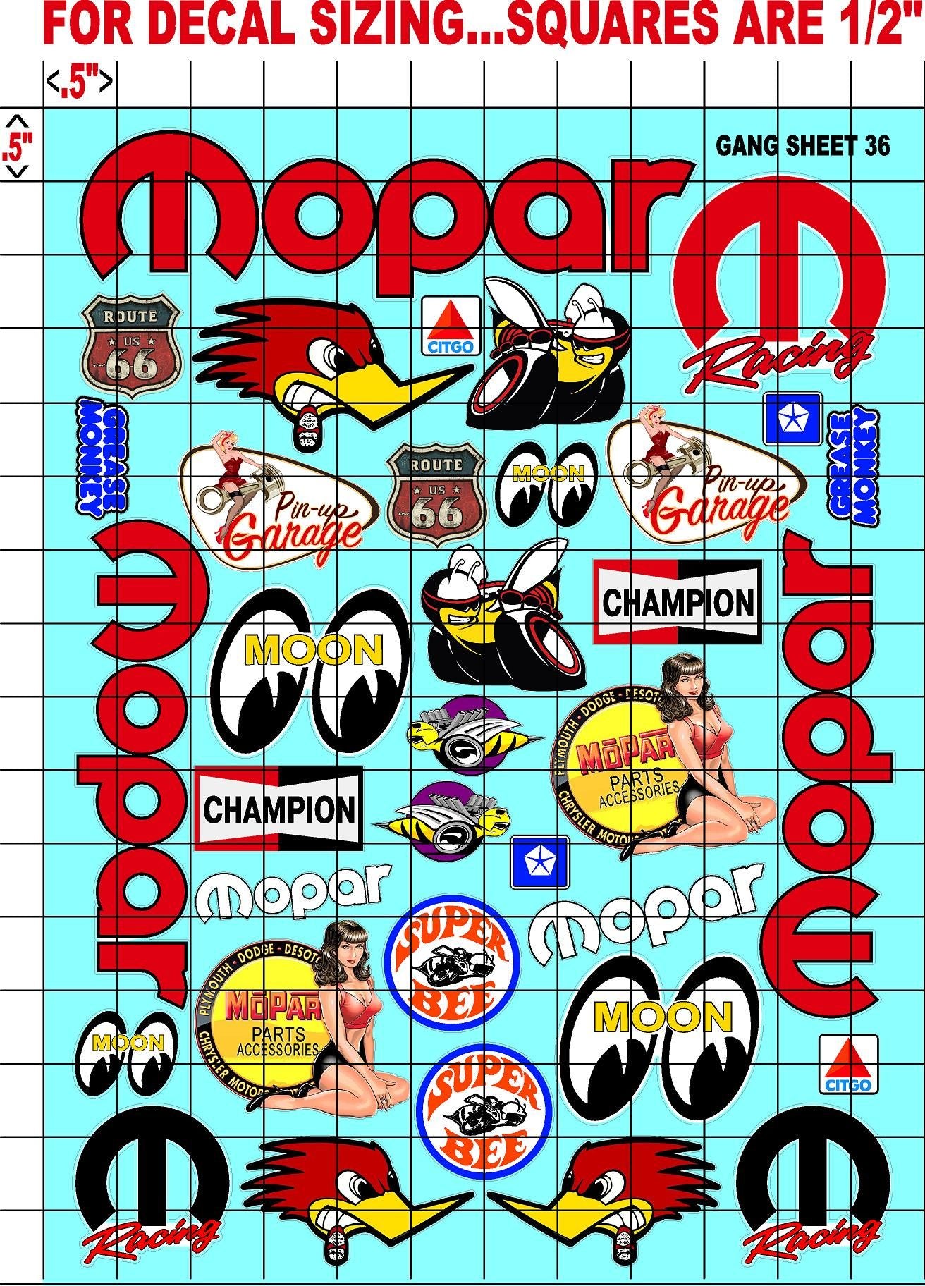 Racing Sponsor Sticker Gang Sheet 36-1/16-1/12-1/10th Scale White Vinyl R/C Model Decal Sticker Sheet Radio Control Lexan Body - Decorate Your R/c Cars, Boats, Trucks Other Scale Model Kit