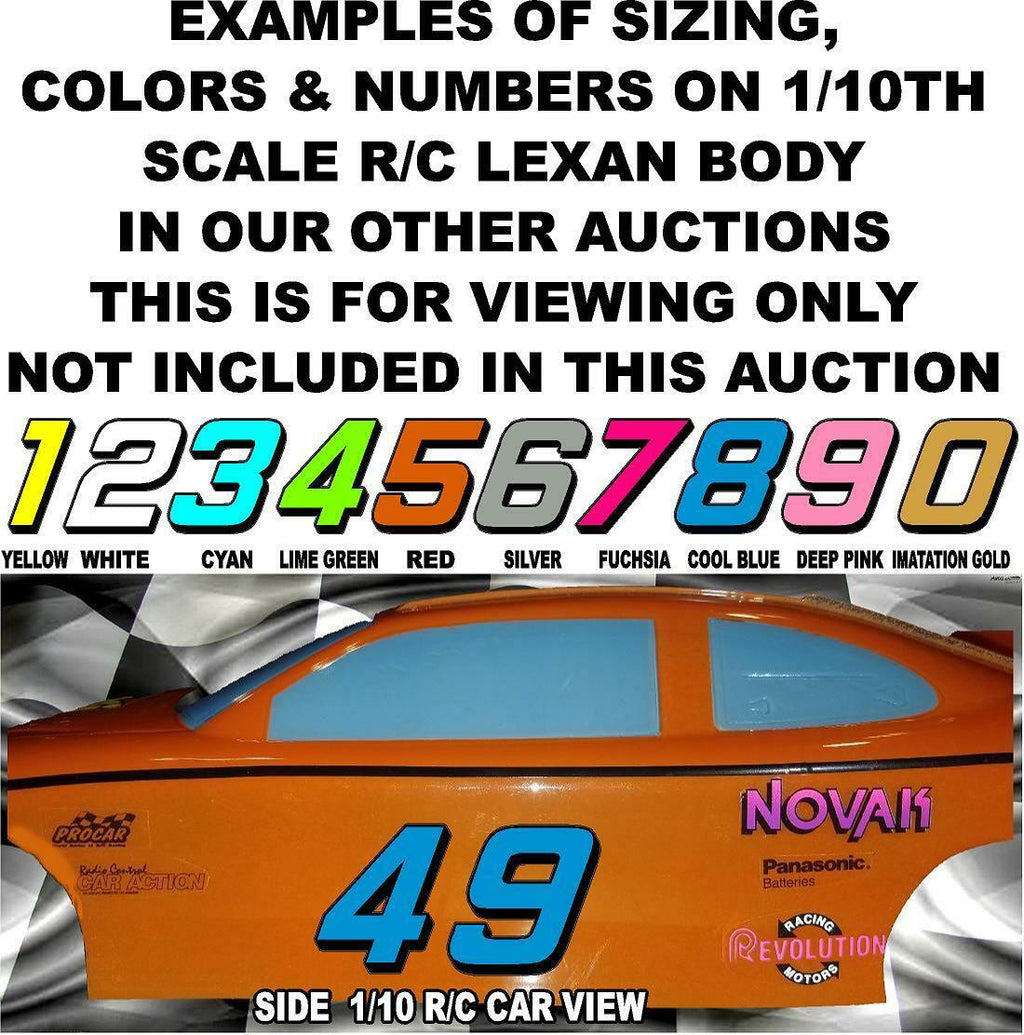 BURGANDY W/ outline #6 Racing Numbers Vinyl Decal Sheet -Nascar-GMC