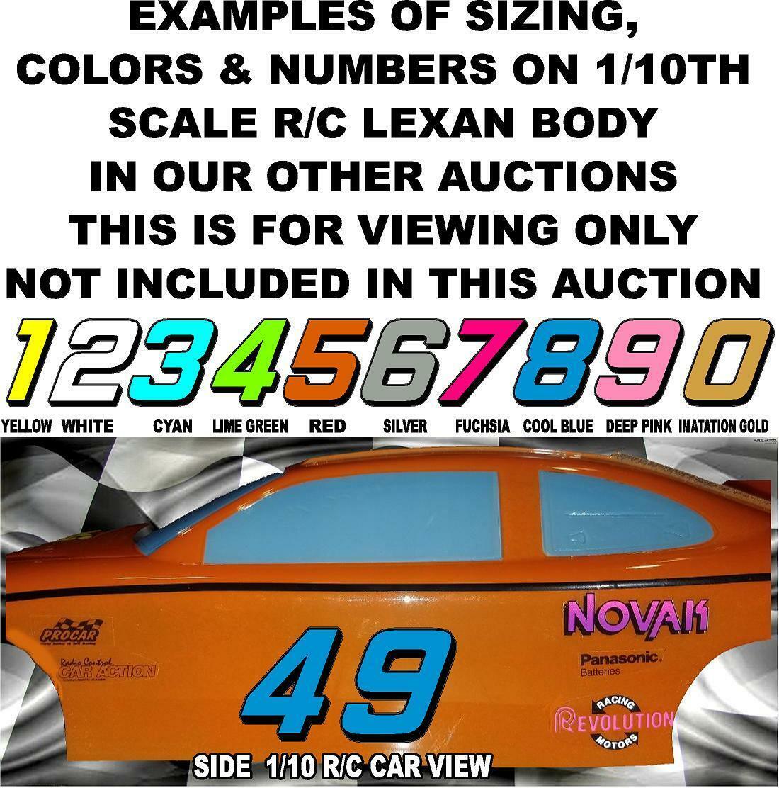BURGANDY W/ outline #6 Racing Numbers Vinyl Decal Sheet -Nascar-GMC