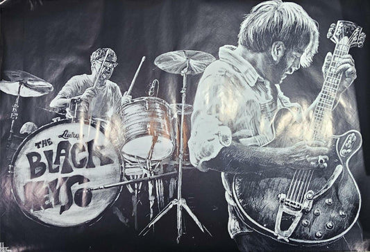 The Blacke Keyse Rock Band Concert Art Print Poster 24x36 Black and White Photography Wall Decor 5061