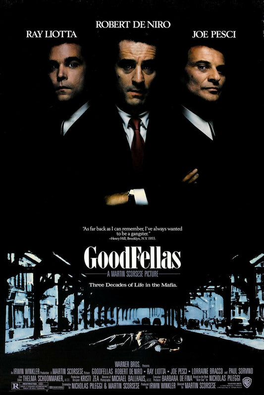 Goodfellas Movie Poster 24" x 36" inch(60 x 91.5 cm) (1990) Style A -(Robert De Niro)(Ray Liotta)(Joe Pesci)(Paul Sorvino)(Lorraine Bracco)(Frank Sivero)