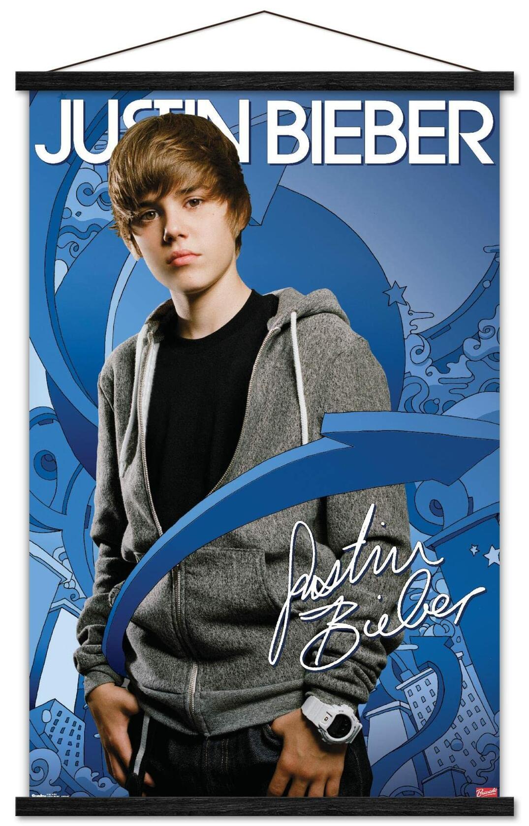 Trends International Justin Bieber - Arrows Wall Poster, 22.375" x 34", Premium Print and Black Hanger Bundle