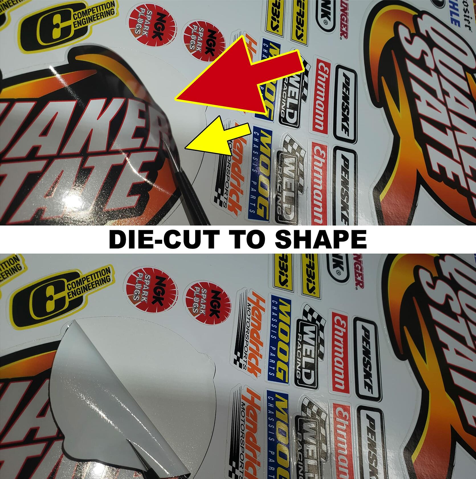 White Gloss Vinyl Sponsor Racing Sticker Gang Sheet 26-1/10 Scale White Vinyl R/C Model Decal Sticker Sheet Radio Control Lexan Body - Decorate Your R/c Cars, Boats, Trucks Other Scale Model Kit.