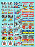 White Gloss Vinyl Sponsor Racing Sticker Gang Sheet 26-1/10 Scale White Vinyl R/C Model Decal Sticker Sheet Radio Control Lexan Body - Decorate Your R/c Cars, Boats, Trucks Other Scale Model Kit.