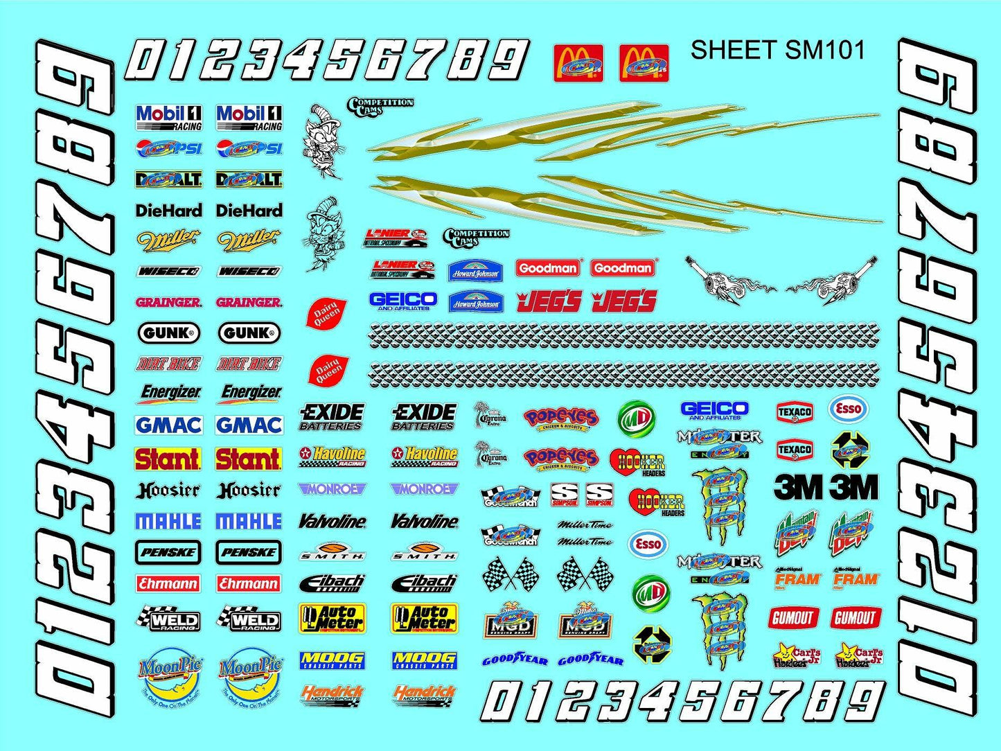White High Gloss Vinyl Die-Cut to Shape Sm-101 - R/c & Slot Car 1/24-1/18th Scale and Smaller Autographic Detailing Body/Shell for Lexan-Polycarbonate and monocoat