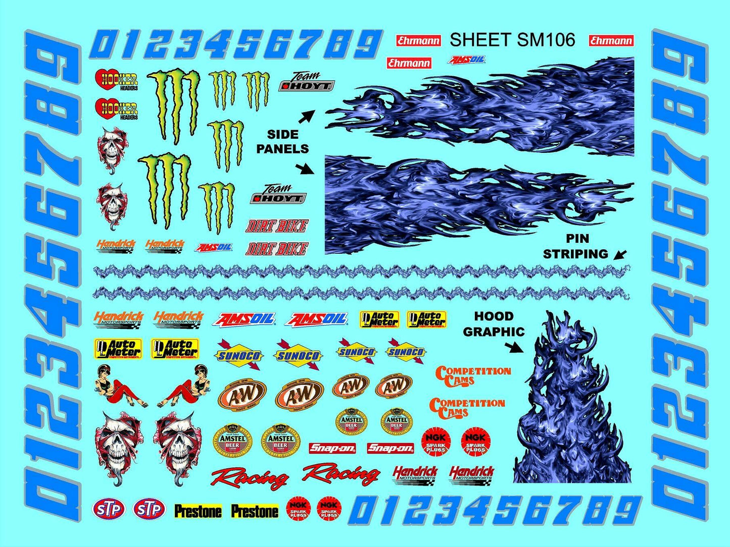 Clear Matte Finish Vinyl Sticker Sheet SM106-R/C Model Decal-1/24th-1/18th Scale DIE-Cut-Peel Radio Control | Slot Cars l Lexan
