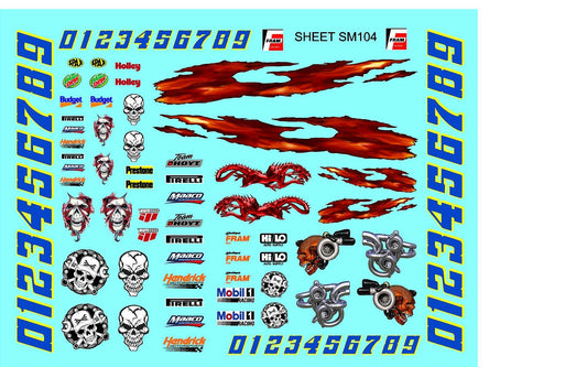 Clear Matte Finish Vinyl Sticker Sheet SM104-R/C Model Decal-1/24th-1/18th Scale DIE-Cut-Peel Radio Control | Slot Cars l Lexan